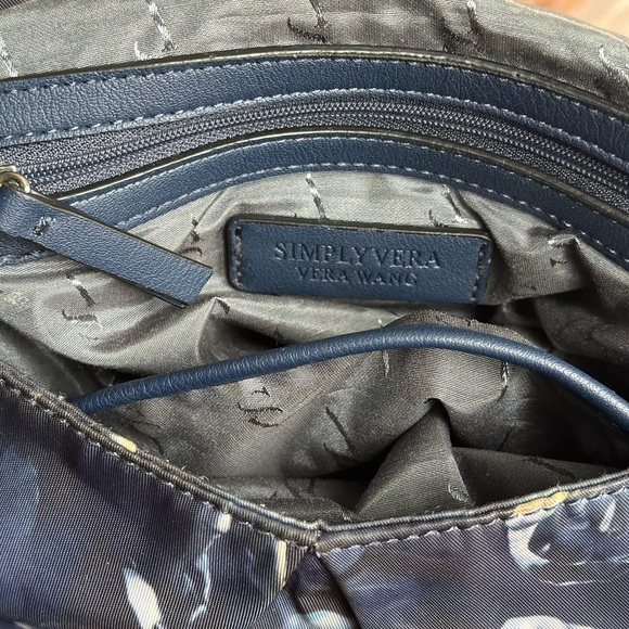 Simply Vera Wang Blue Floral Multi Pocket Bookbag - Picture 4 of 16